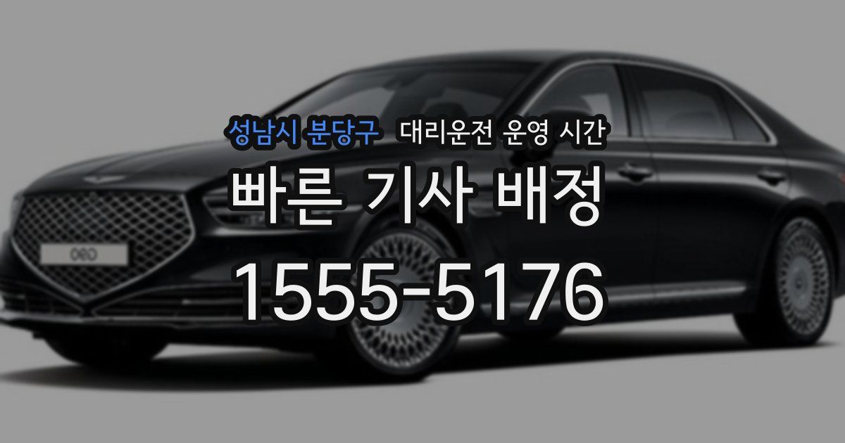 성남시 분당구 대리운전 운영 시간