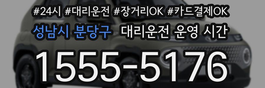 성남시 분당구 대리운전 운영 시간