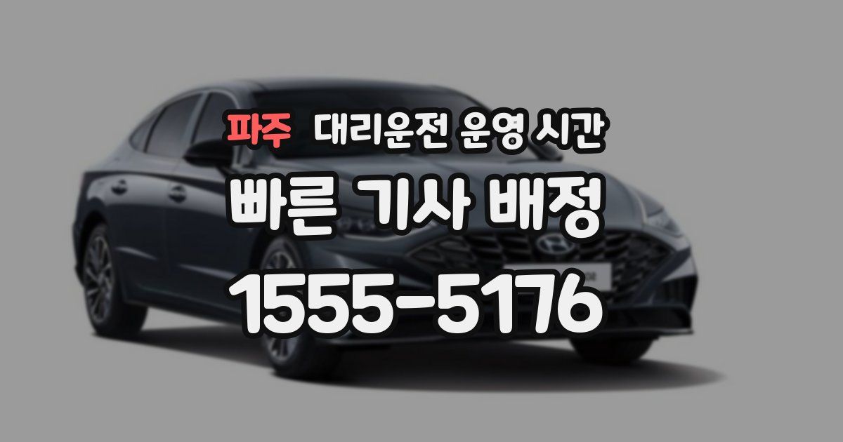 파주 대리운전 운영 시간