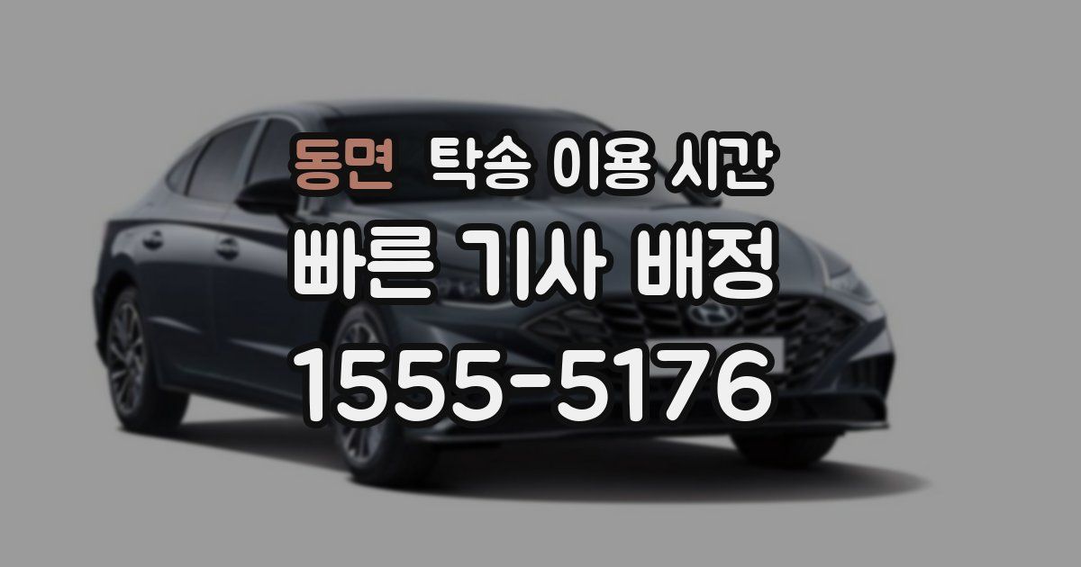 동면 탁송 이용 시간