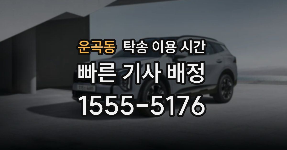 운곡동 탁송 이용 시간