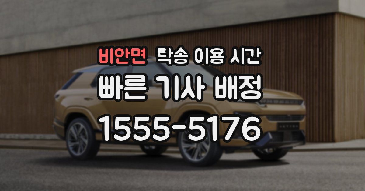 비안면 탁송 이용 시간