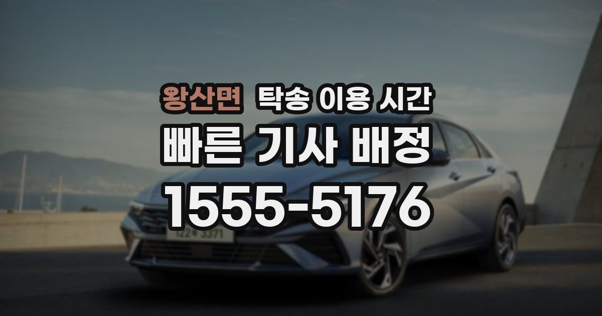 왕산면 탁송 이용 시간