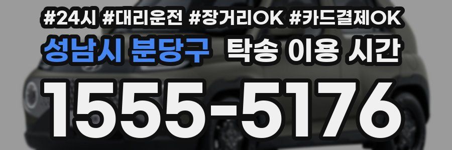 성남시 분당구 탁송 이용 시간