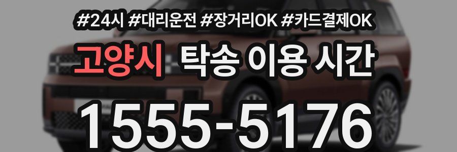 고양시 탁송 이용 시간