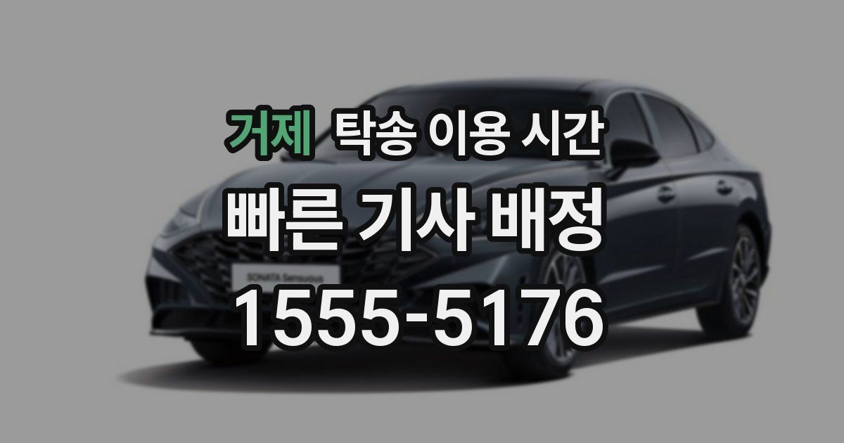거제 탁송 이용 시간