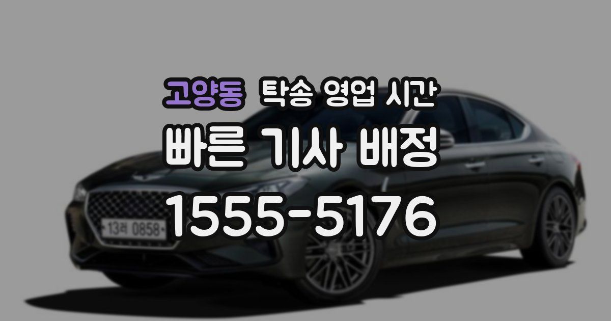 고양동 탁송 영업 시간