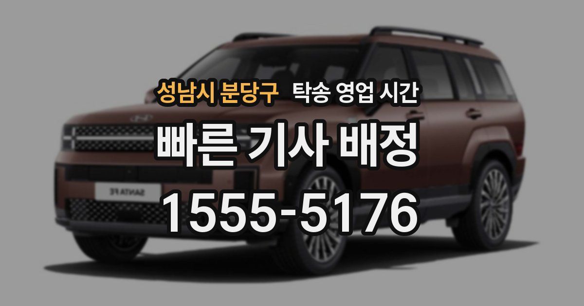 성남시 분당구 탁송 영업 시간