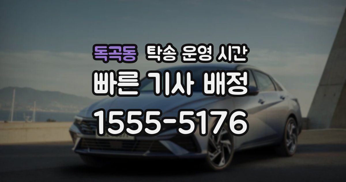 독곡동 탁송 운영 시간