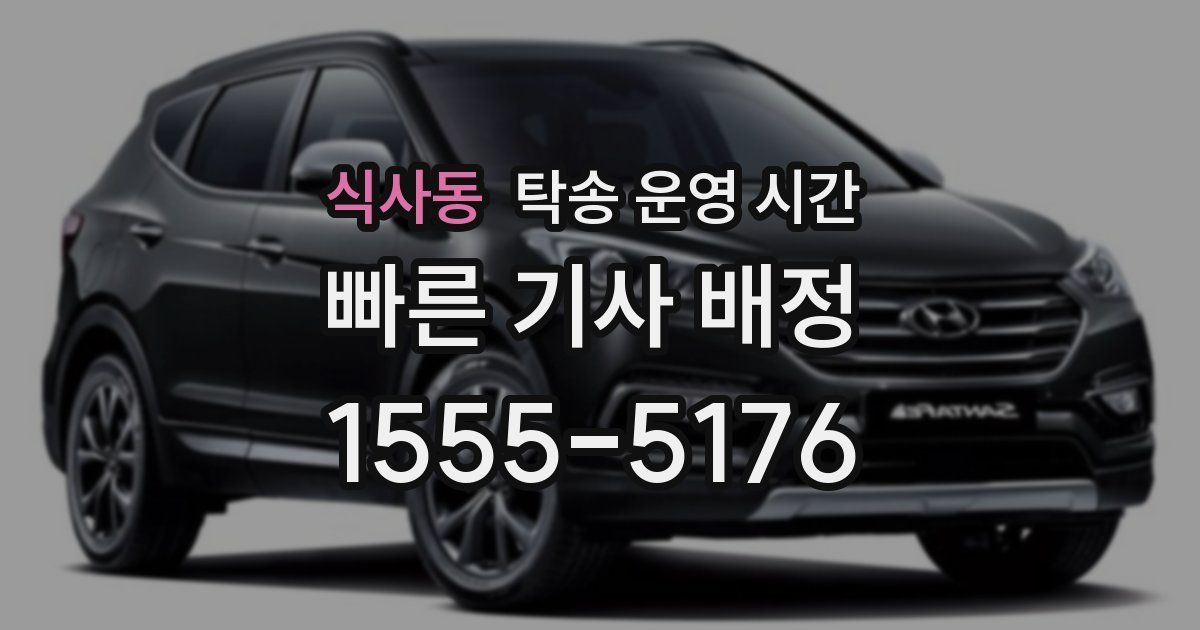 식사동 탁송 운영 시간