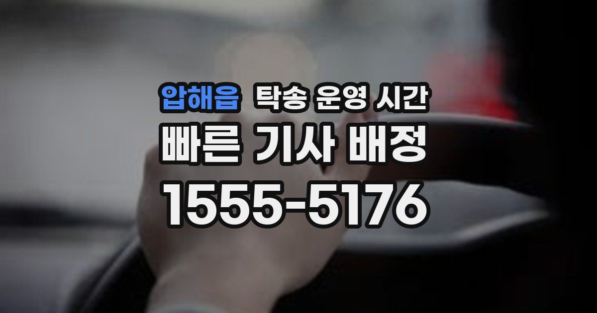 압해읍 탁송 운영 시간