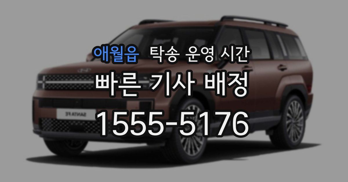 애월읍 탁송 운영 시간