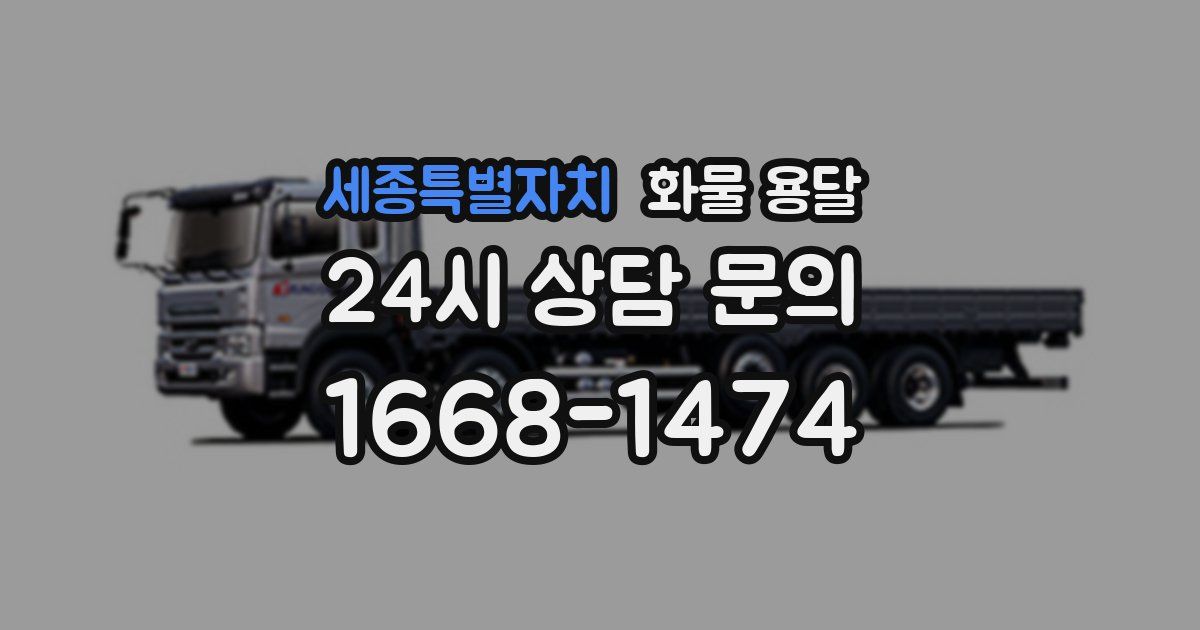 세종특별자치 화물 용달