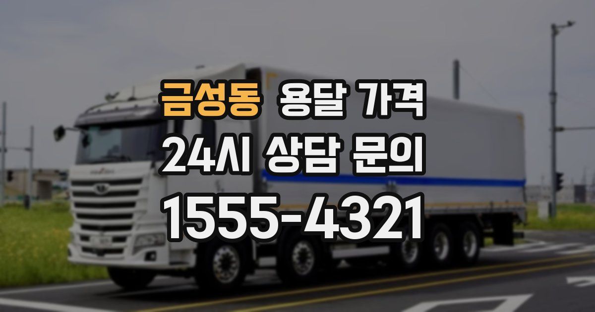 금성동 용달 가격