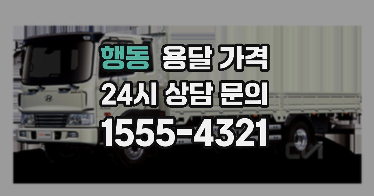 행동 용달 가격