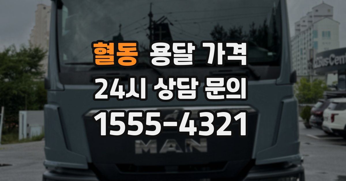 혈동 용달 가격