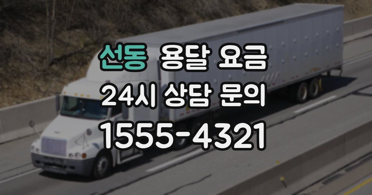 선동 용달 요금