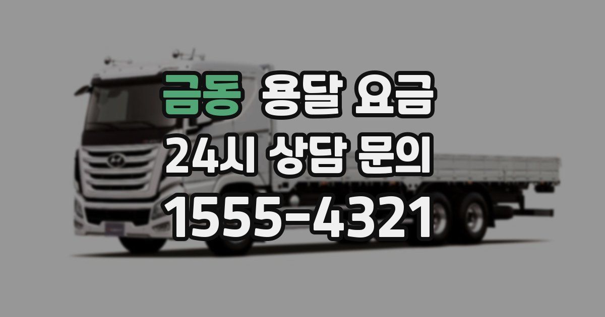 금동 용달 요금