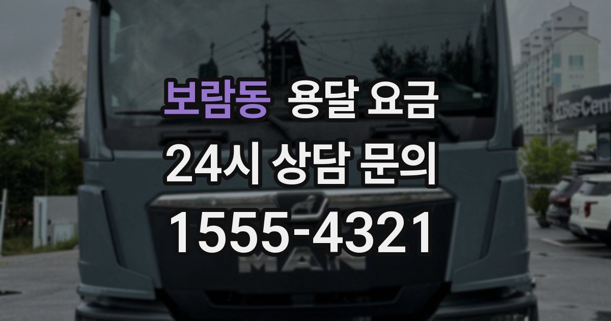 보람동 용달 요금