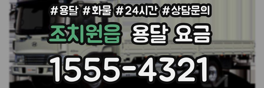 조치원읍 용달 요금