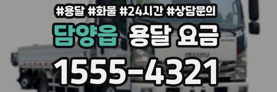 담양읍 용달 요금