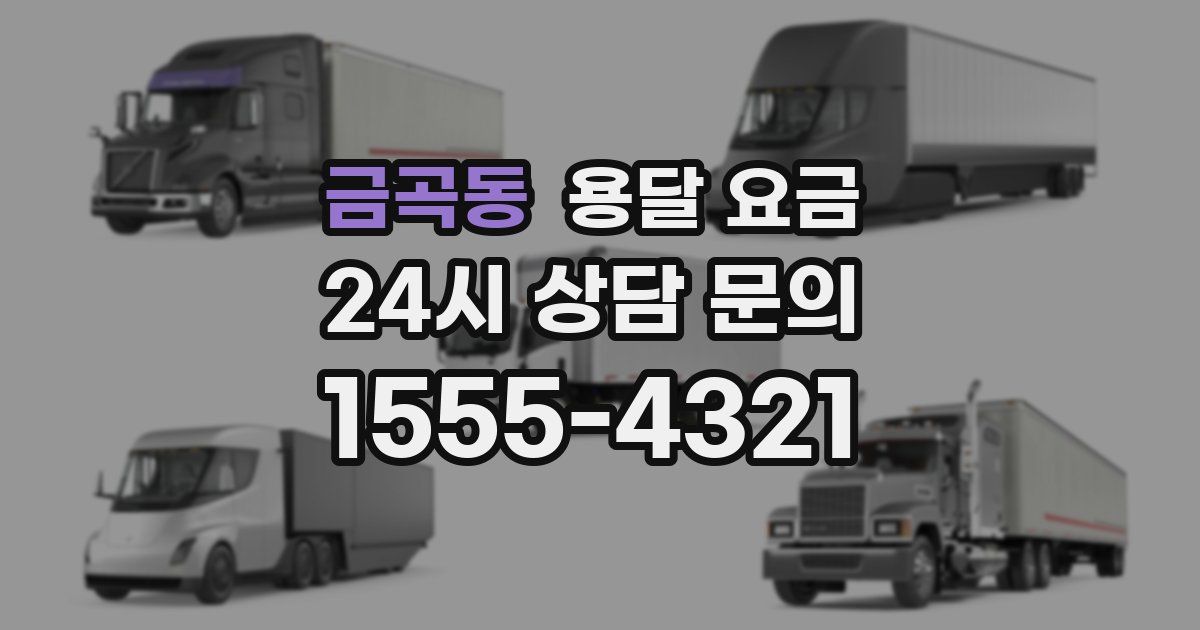 금곡동 용달 요금