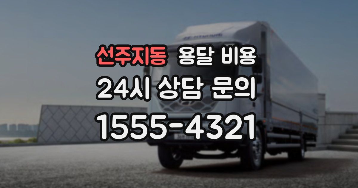 선주지동 용달 비용