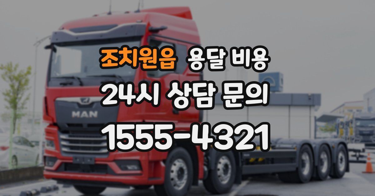 조치원읍 용달 비용