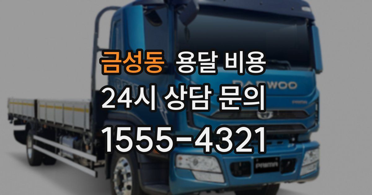 금성동 용달 비용