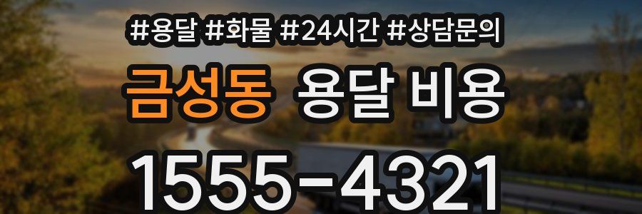 금성동 용달 비용