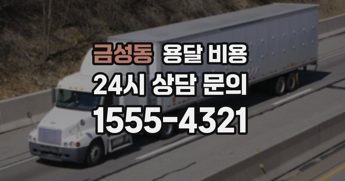 금성동 용달 비용