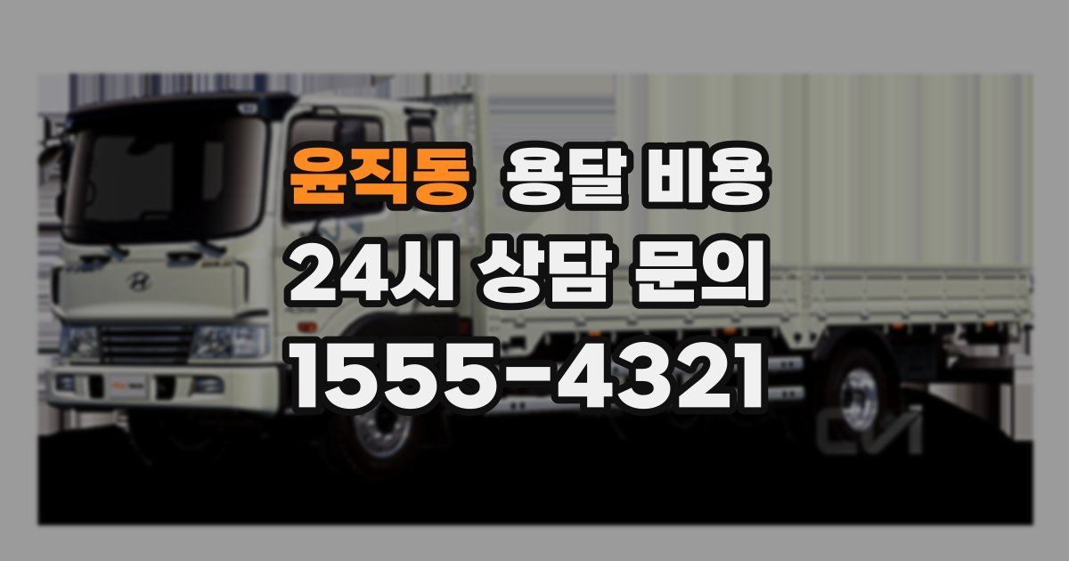 윤직동 용달 비용