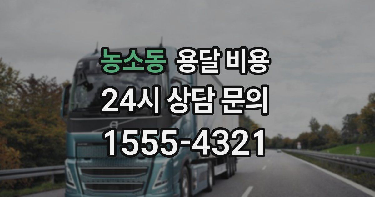 농소동 용달 비용