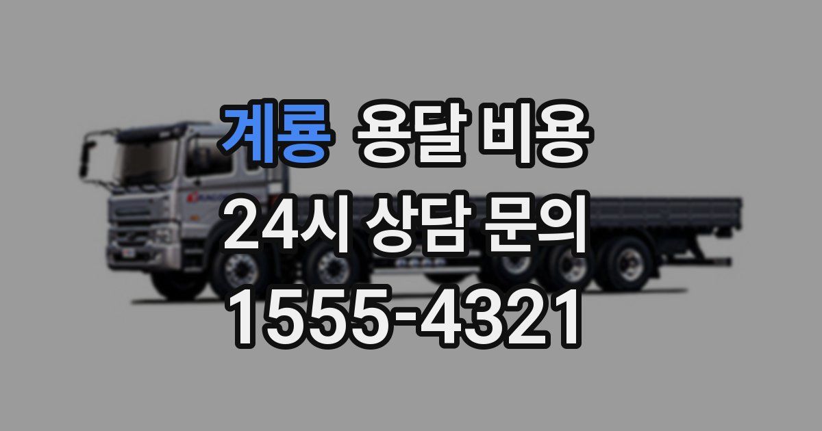 계룡 용달 비용