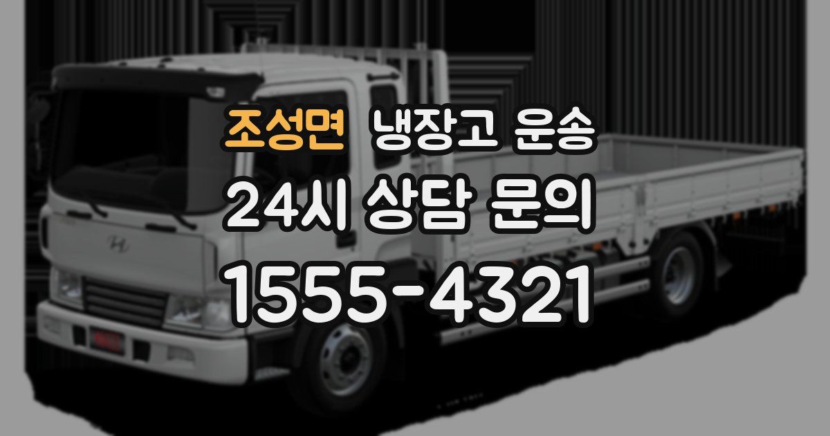 조성면 냉장고 운송