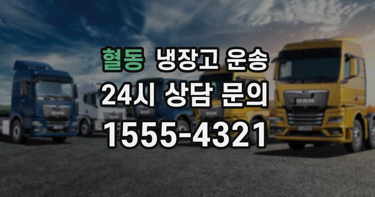 혈동 냉장고 운송