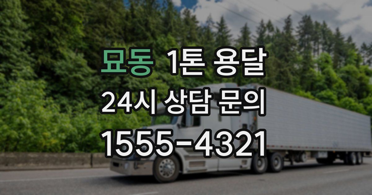 묘동 1톤 용달
