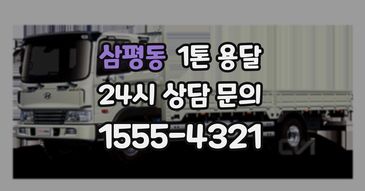 삼평동 1톤 용달