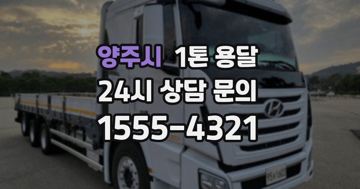 양주시 1톤 용달
