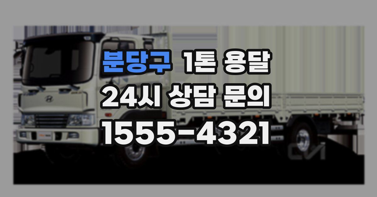분당구 1톤 용달