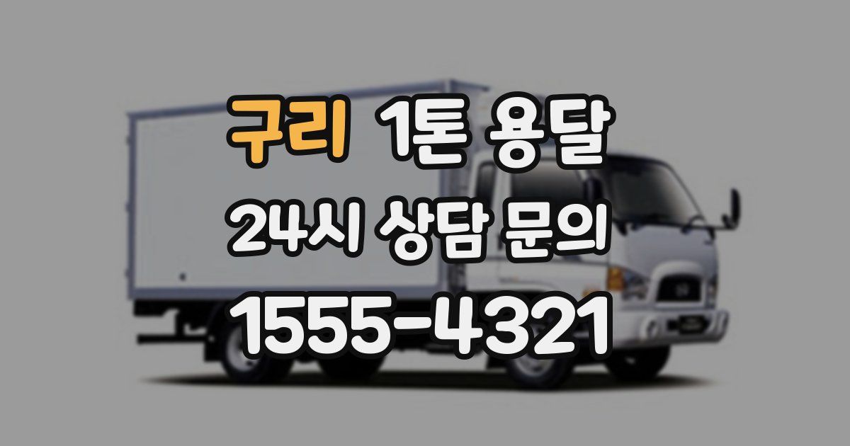 구리 1톤 용달
