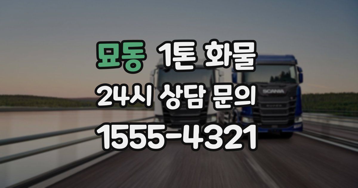묘동 1톤 화물