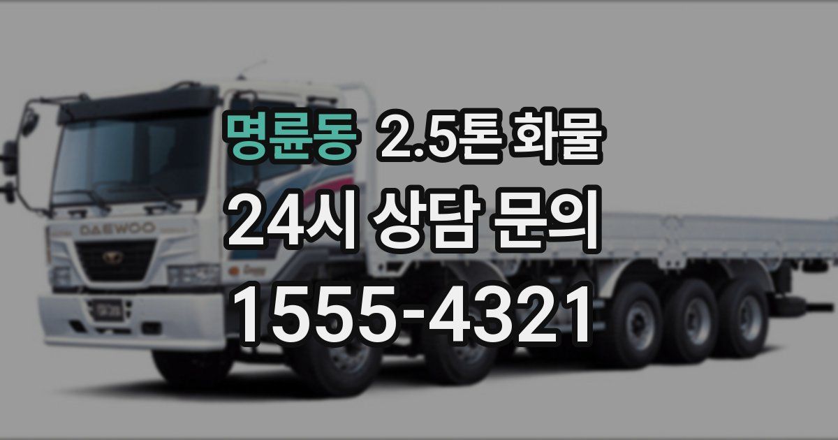 명륜동 2.5톤 화물