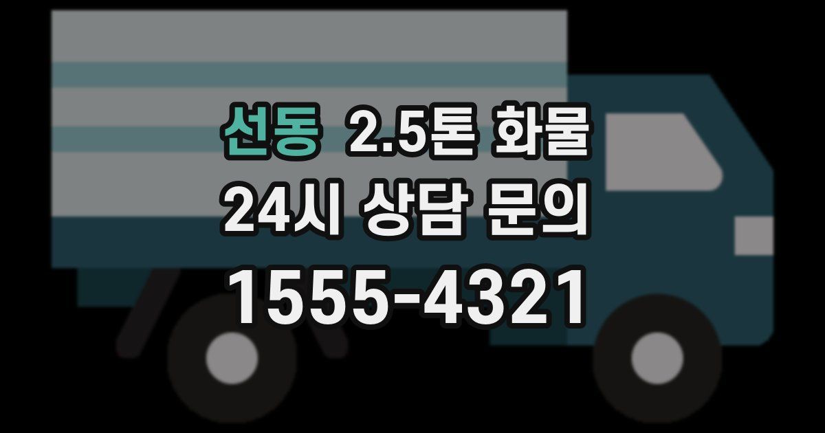 선동 2.5톤 화물