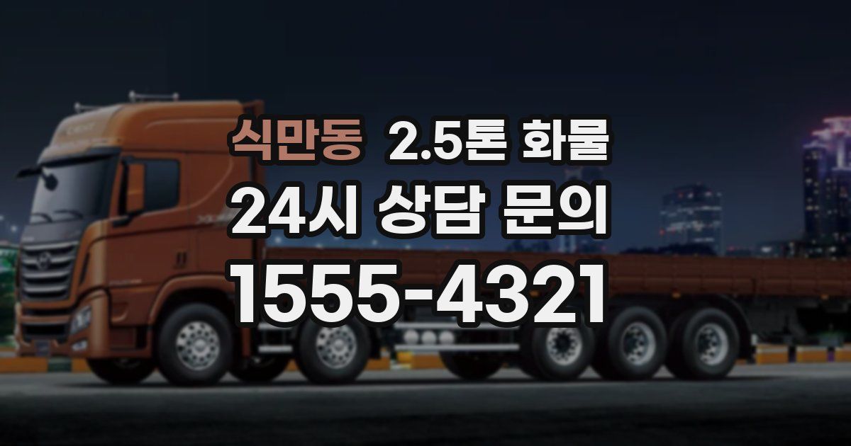 식만동 2.5톤 화물