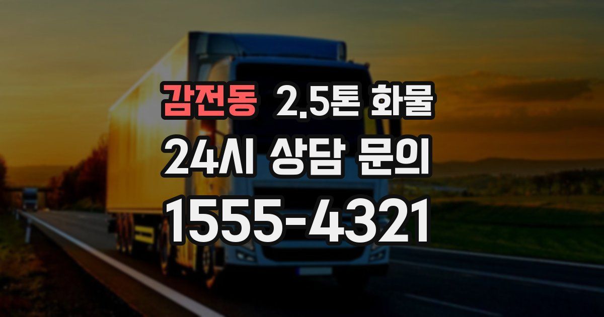 감전동 2.5톤 화물