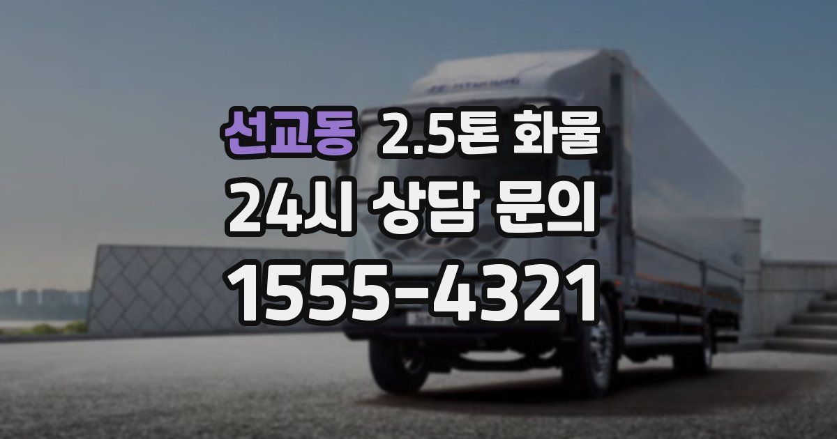 선교동 2.5톤 화물