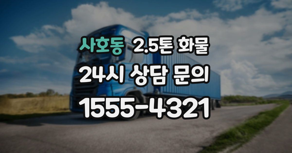 사호동 2.5톤 화물