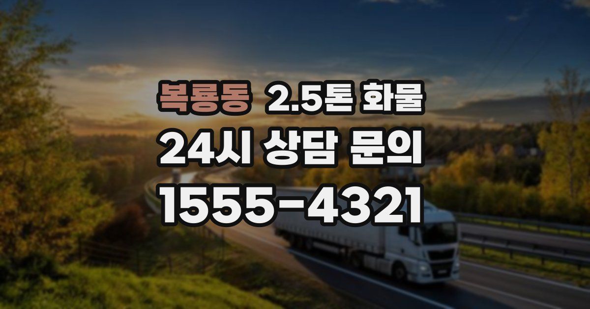 복룡동 2.5톤 화물
