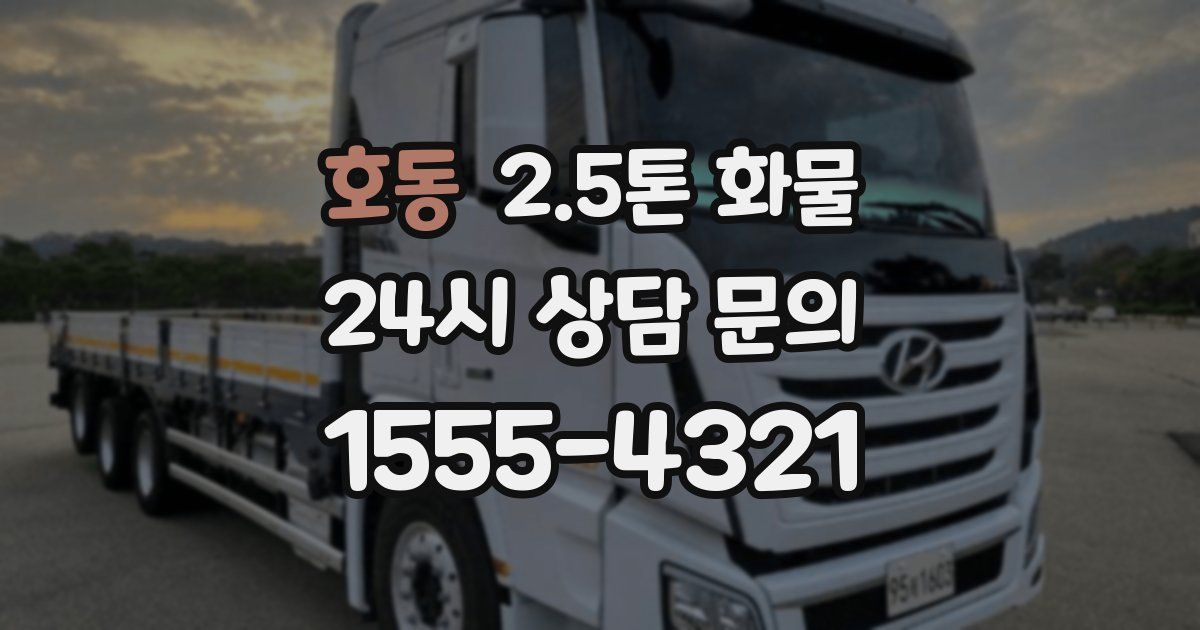 호동 2.5톤 화물